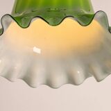 Green glass pendant by Peill & Putzler, Germany, 1970.