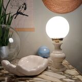 Alabaster and opaline lamp