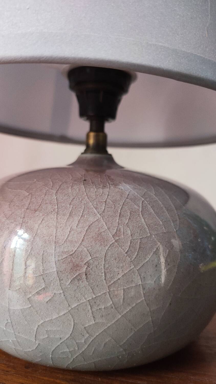 Lampe boule en céramique parme