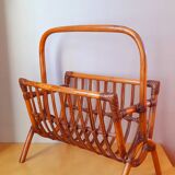 Rattan magazine rack 60s