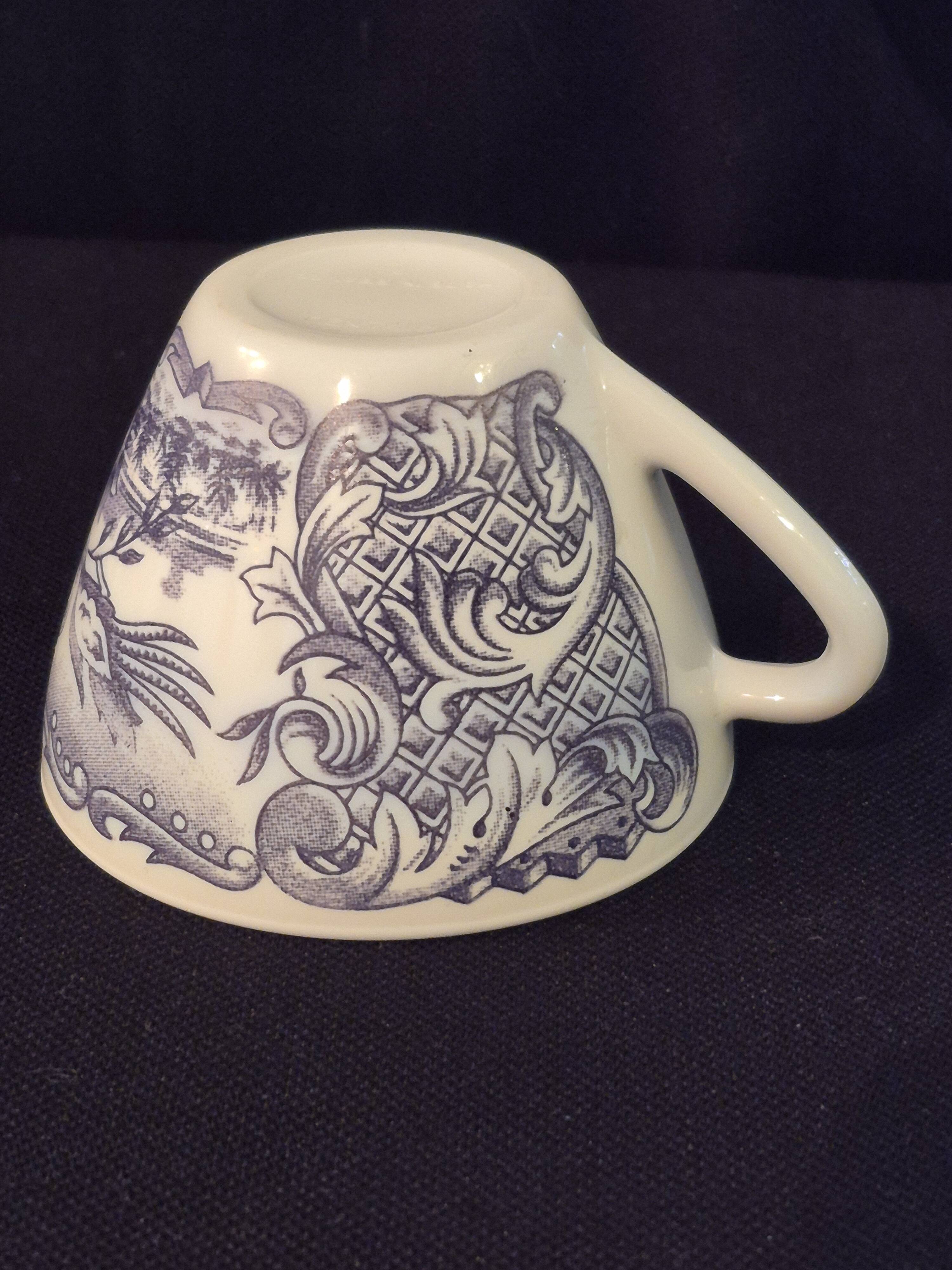 Set of six cups and saucers in opaline, vintage, RIVANEL