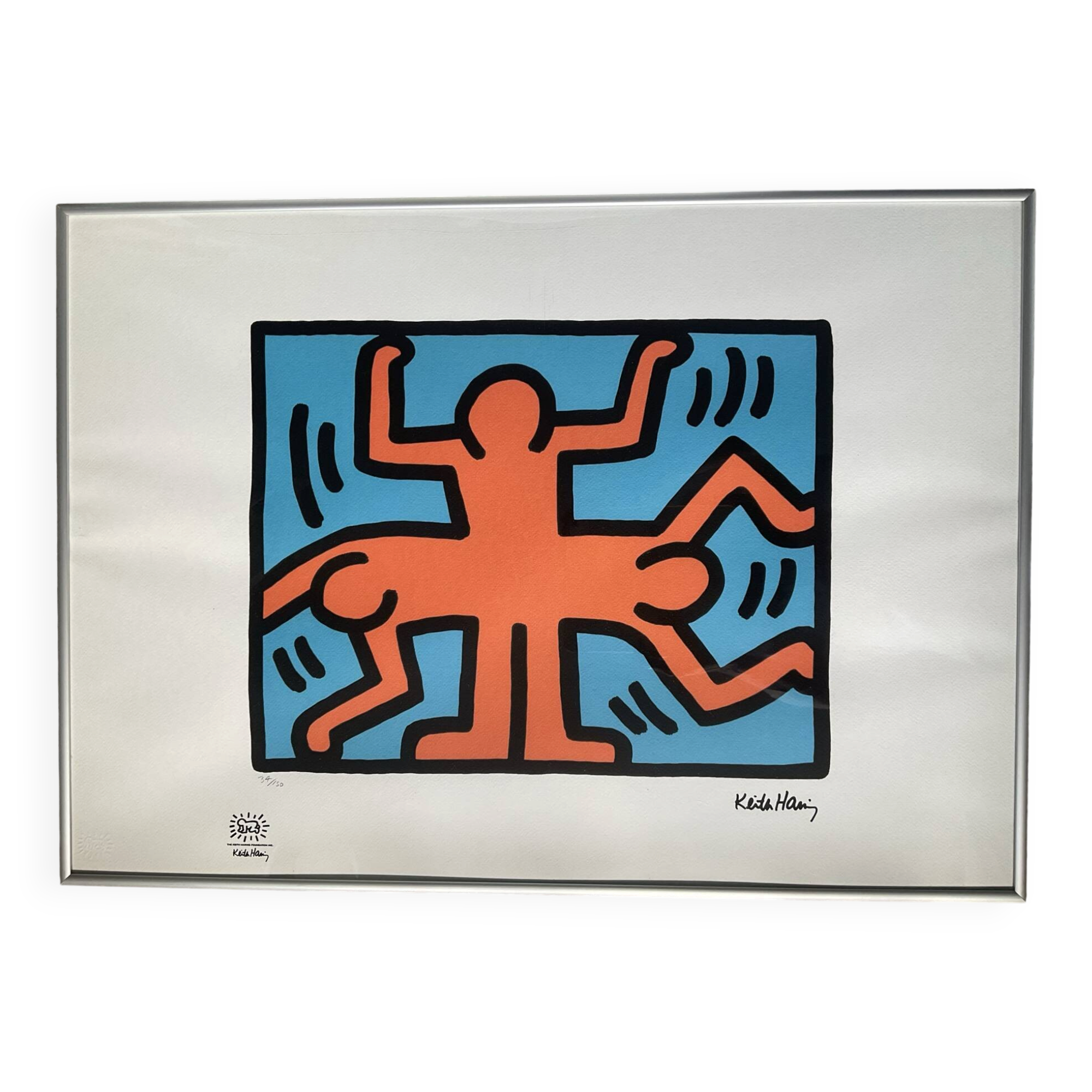 Numbered keith haring silkscreen with certificate.