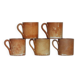 5 70s stoneware cups