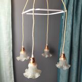 Glass tulip pendant light