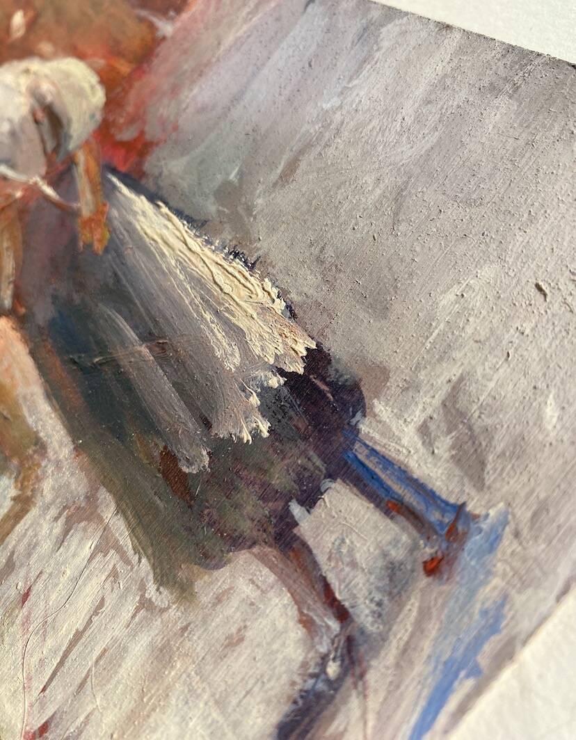 Oil on wood under glass; Italy 1960s