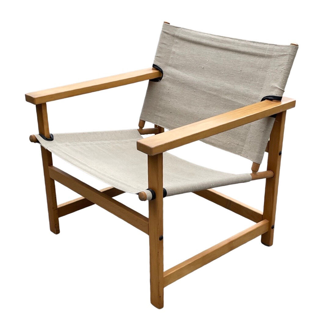 Vintage safari chair 1970's design easy chair