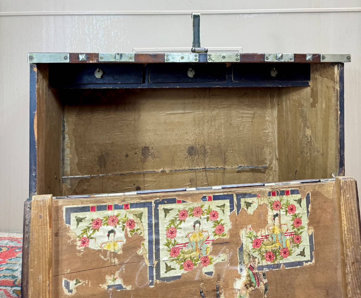 19th Century Korean Wooden and Brass Storage Chest
