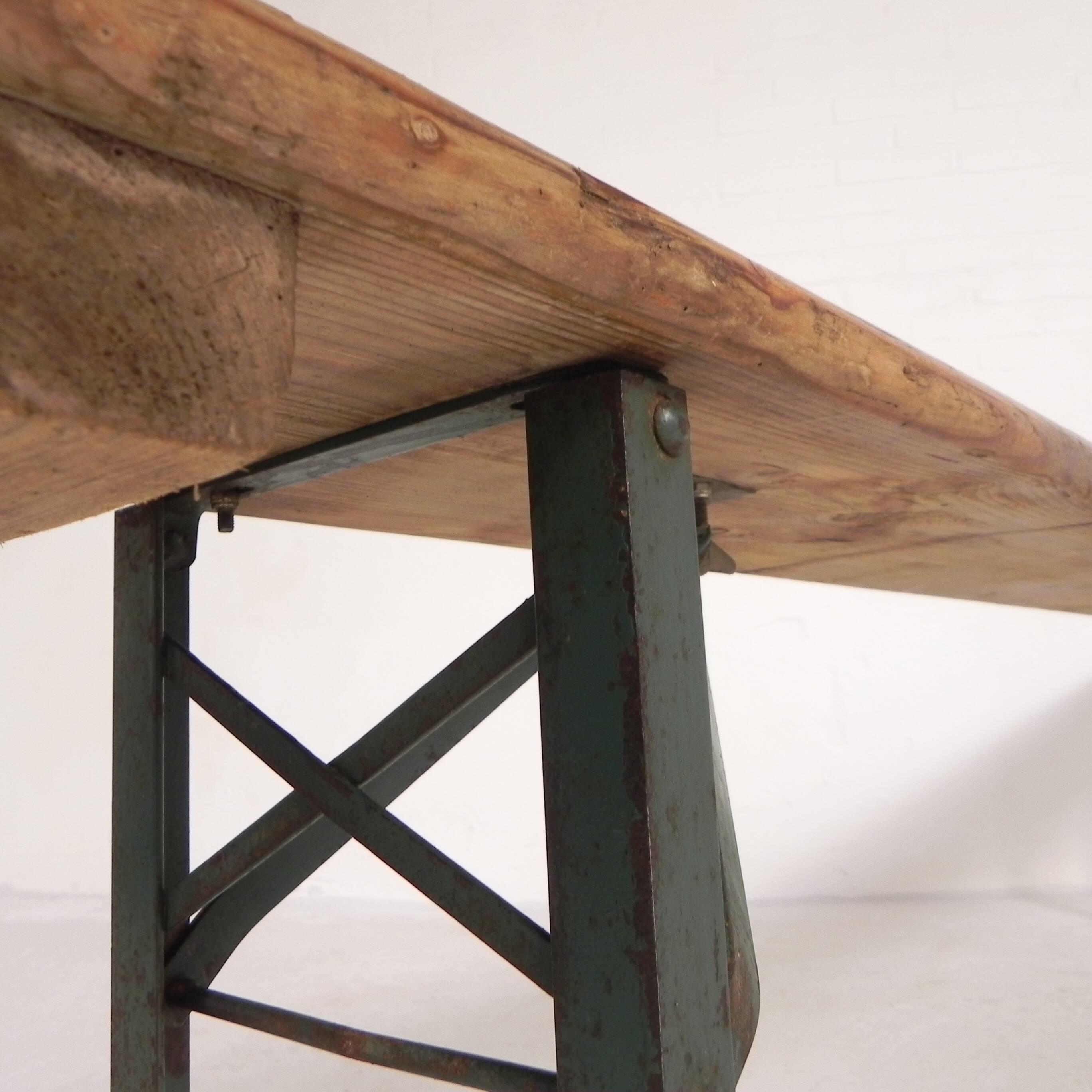 Folding bench, folding bench for terrace, 215 cm long, 1960s