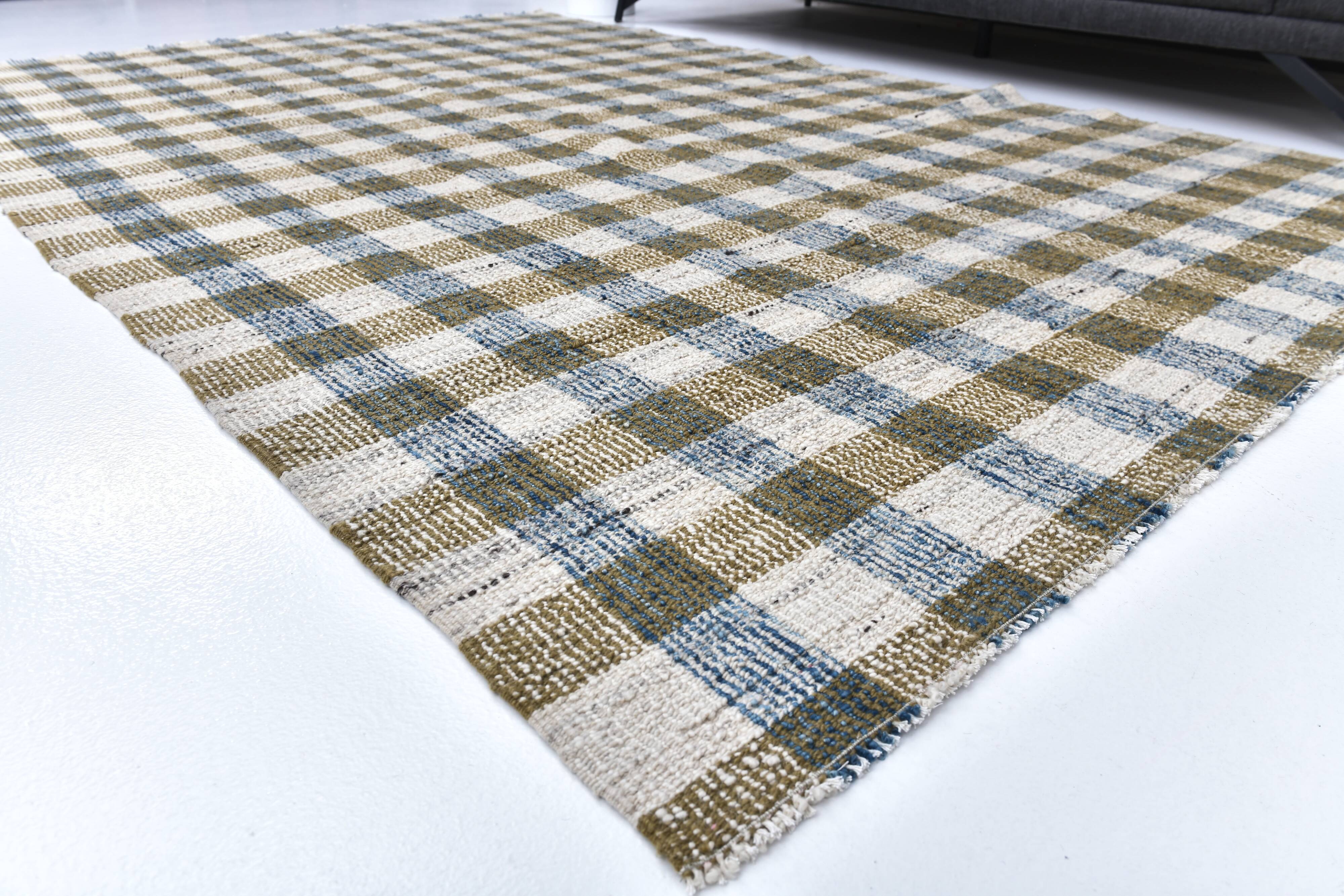 290x190 cm indigo blue mustard kilim carpet, wool made kilim rug.