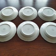 6 flat plates Villeroy & Boch Mettlach celadon green and vintage gold 1960s