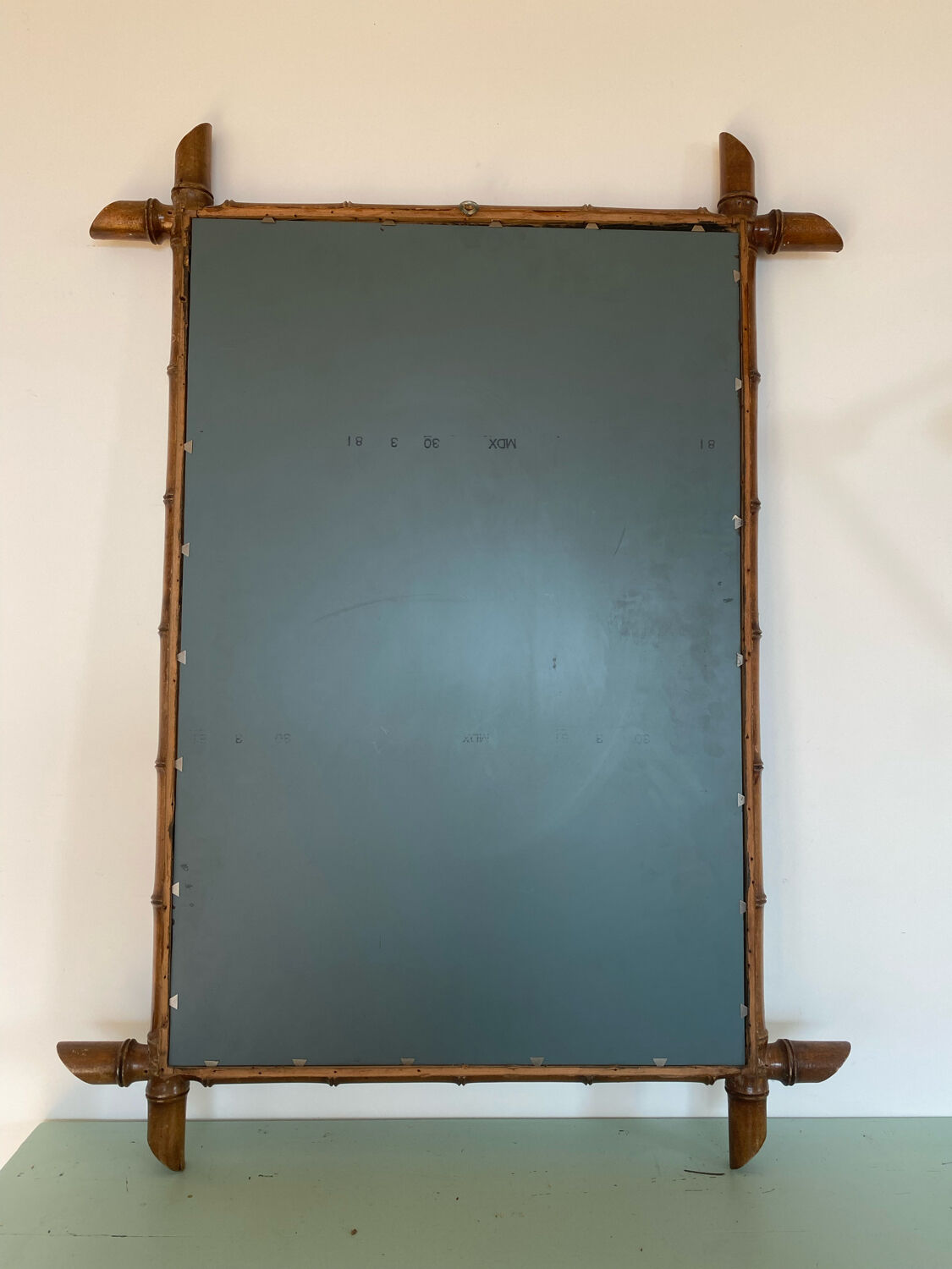 Vintage bamboo mirror, 90x65 cm