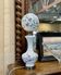 Napoleon III lamp in white opaline and painted with floral decoration - late 19th century