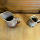 Pair of Barrel-Shaped Pitchers REVOL Flamed Ceramic 1/4 Litre Vintage