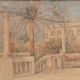Old painting watercolor south of the France February 48