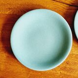 10 assiettes à desserts en céramique bleu Longchamp