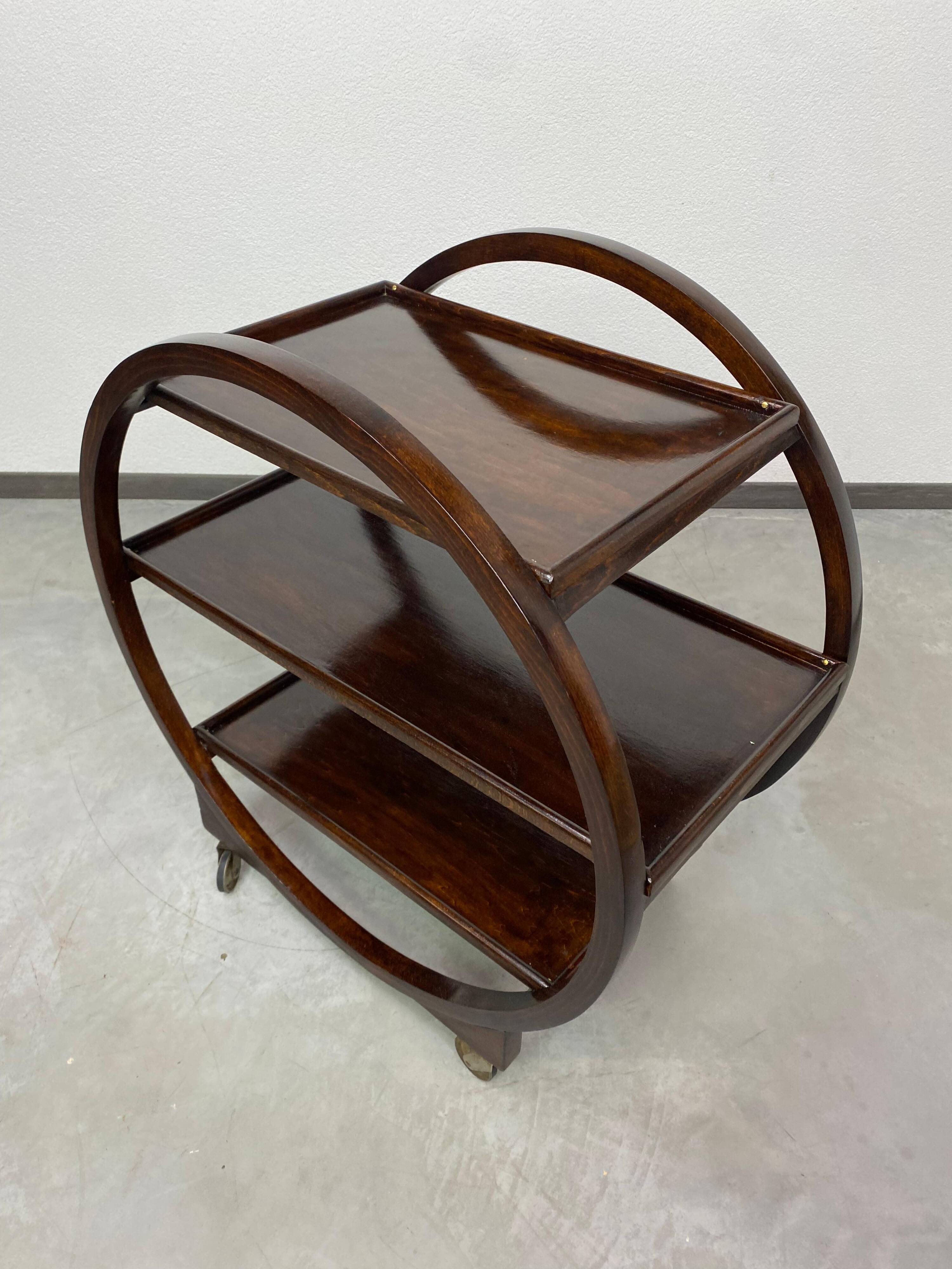 Art Deco service trolley no. 1157 by Thonet Debrecen 1930