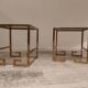 Set de 2 tables d'appoint vintage en forme de g en laiton