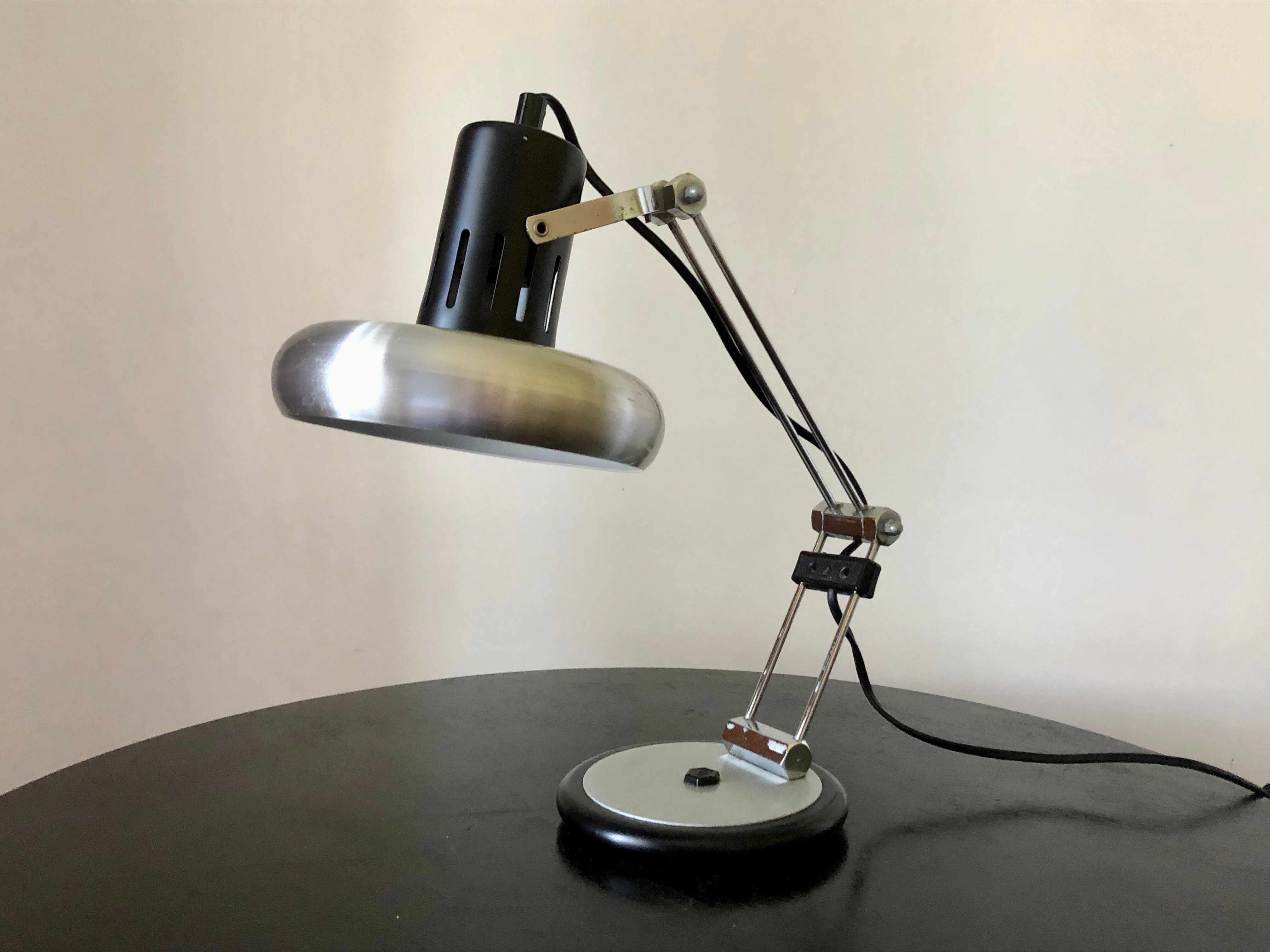 Brushed metal Aluminor lamp 1970