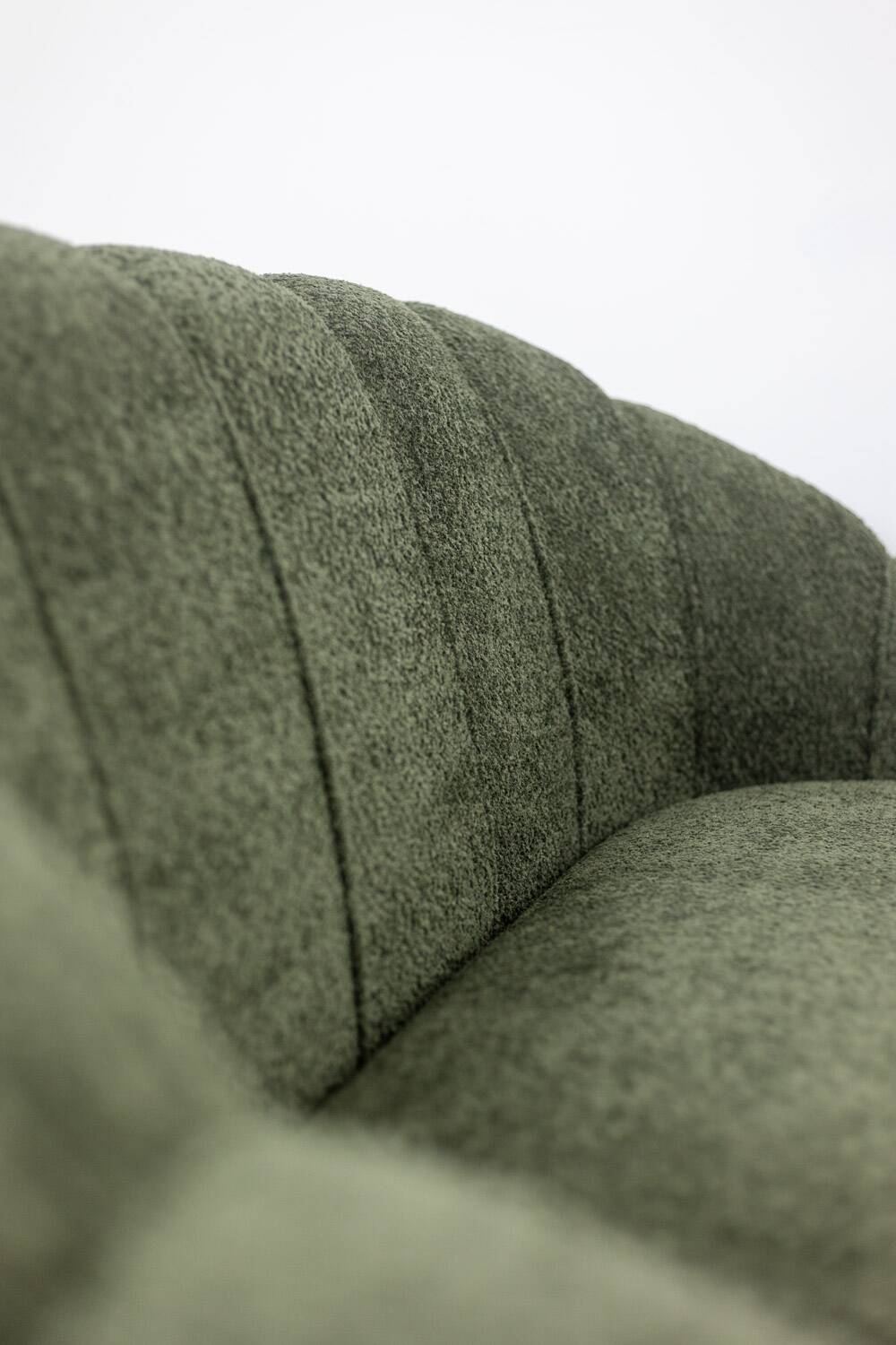 Sofa in bouclette fabric. Contemporary work.