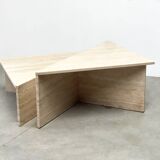 Up & Up travertine triangular coffee tables, 1970s