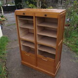 Double oak filing cabinet from the 1950s