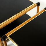 Pair of Italian coffee tables Alberto Smania bamboo brass 1970