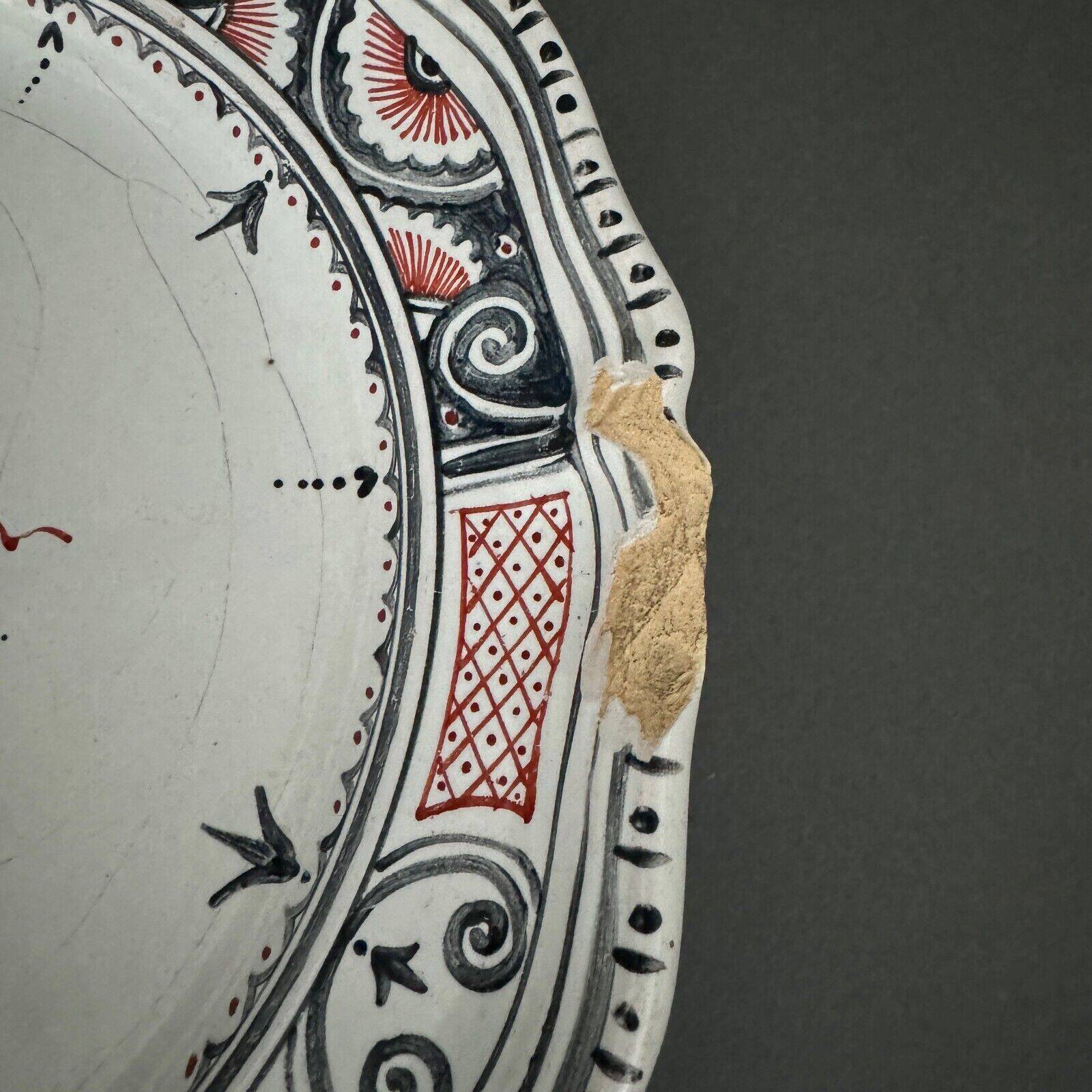 Large Rouen dish, 19th century, floral decoration