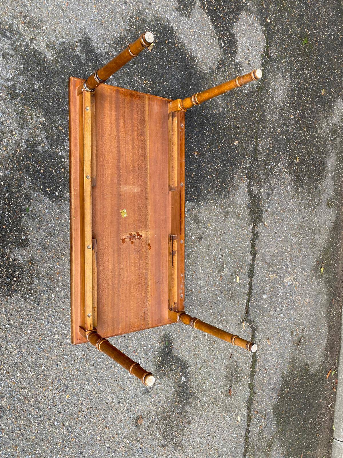 Vintage rectangular solid wood coffee table