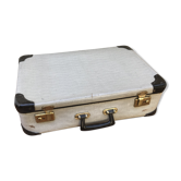 Ancienne valise malle de voyage grise