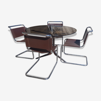 Table bicolore et ses 4 chaises