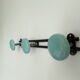 Porte manteau vintage 3 patères métal bleu et noir