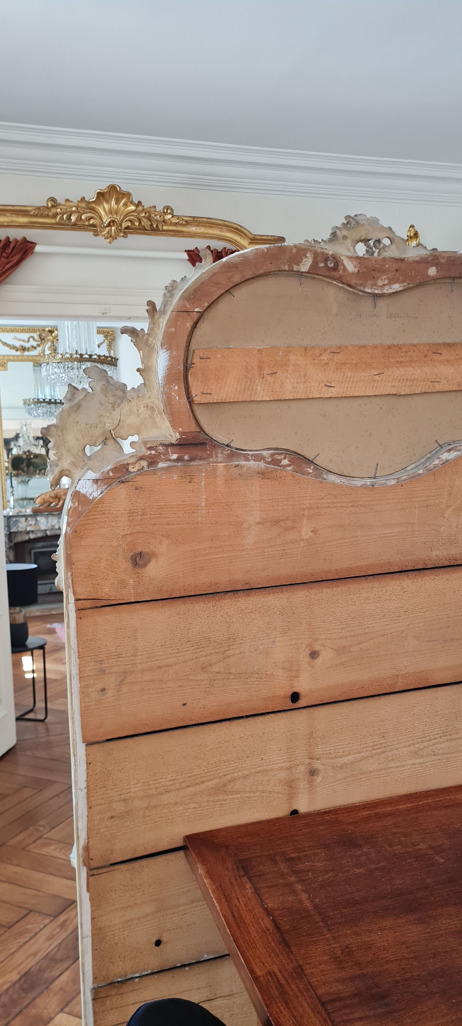 Mirror trumeau gilded wood and patinated XIX century