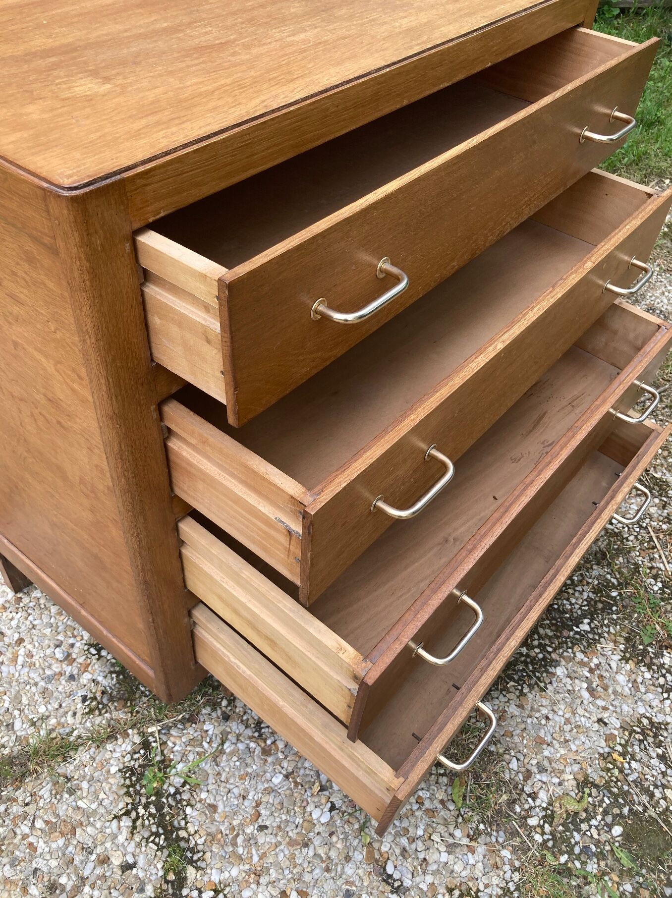 Vintage chest of drawers compass feet