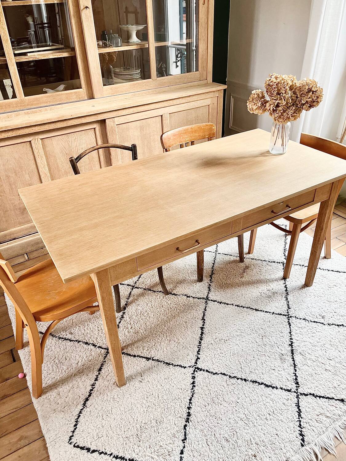 Table vintage année 50 en chêne