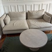 Beige Avenue travertine coffee table