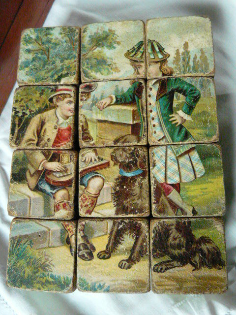 19th century wooden cubes game