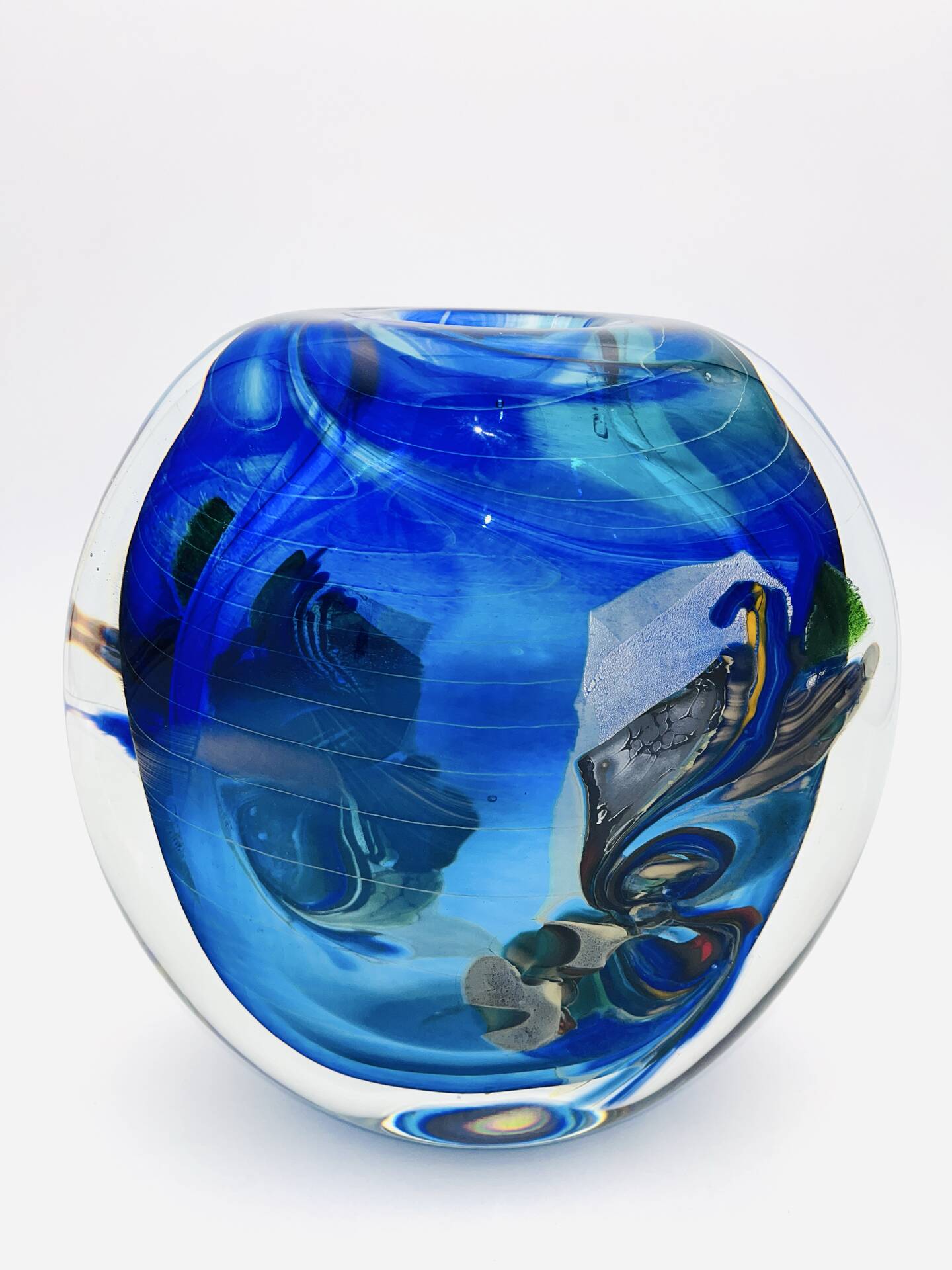 Vase Robert Pierini 2002 Studio Glass 6.3kg Inclusion Polychrome Signed