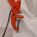 Orange architect lamp Waso type 335 made in Sweden