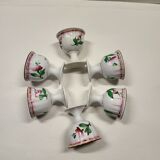 Set of 6 Lunéville Faience Egg Cups KG Reverbère