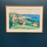 Original Swedish Oil On Panel – “Coastline” By Jon Hedman Dated 73 – Vintage & Framed – 70 × 51 Cm (27.6" × 20.1")