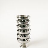 Set of 6 stainless steel bowls with low, wide feet, Design, 1970 - 10.5 X 6 cm