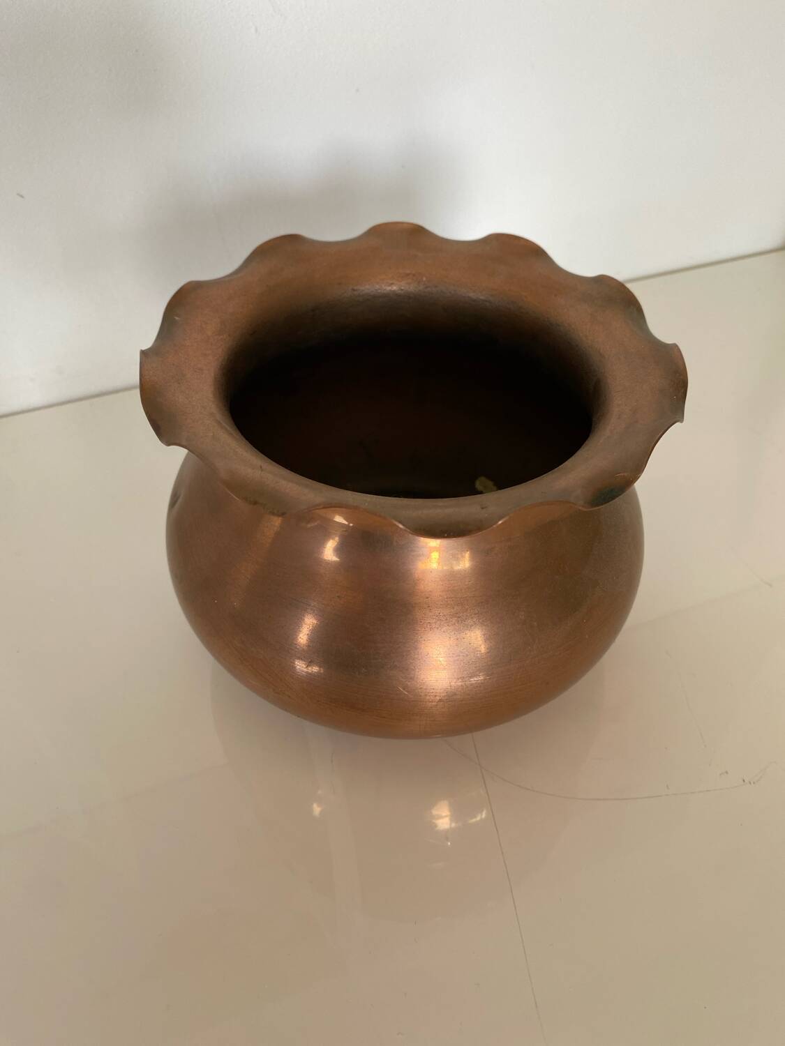 Copper pot - cache pot - Delalande Villedieu vase