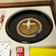 Unique 1960s bedside table with 15 complete games, compass legs, 1960s