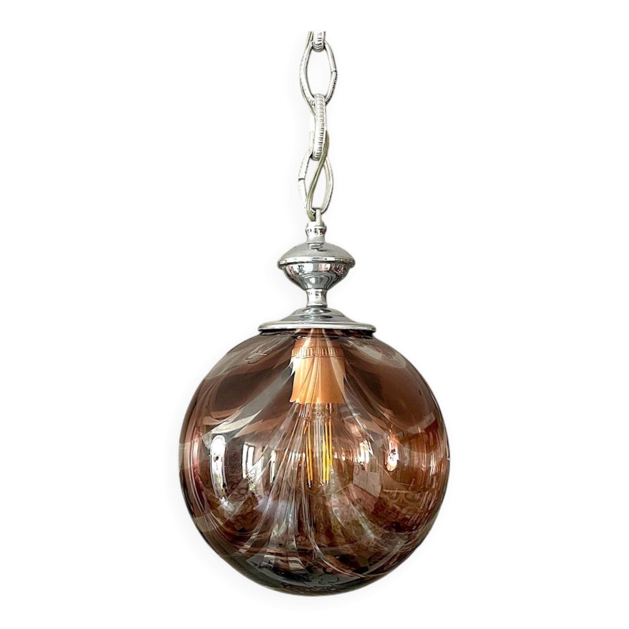 Art Deco style swirl glass light by Marinha Grande