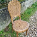 Paire de chaises cannees doré anciennes style louis xvi