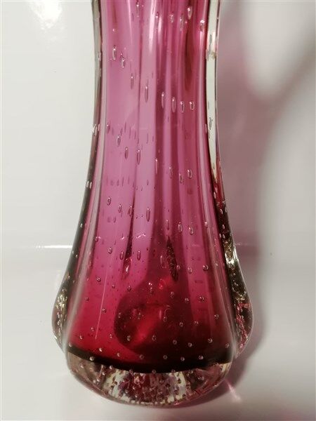 Glass Vase By Murano Bullicante By Archimedes Seguso , Italy.