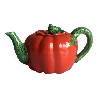 Colorful ceramic tomato shaped teapot