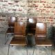 Vintage Scandinavian chairs (series of 4) in thermoformed wood 1970