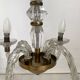 Vintage 1950s glass and brass suspension light