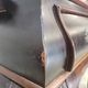 Antique walnut side table / tea table with drawer, shelves